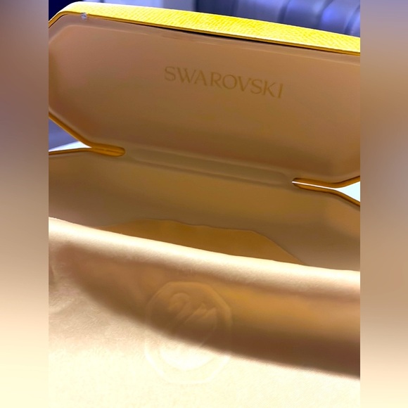 FINAL PRICE SWAROVSKI Hard Case/Yellow Eyeglass Case & Cleaning Cloth - Picture 12 of 15